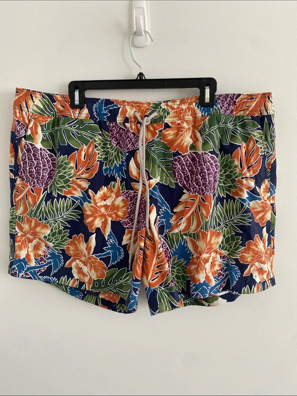 J Crew Nylon Soft Stretch Lined Swim Trunks Board Shorts 6” Tropical Size XXL